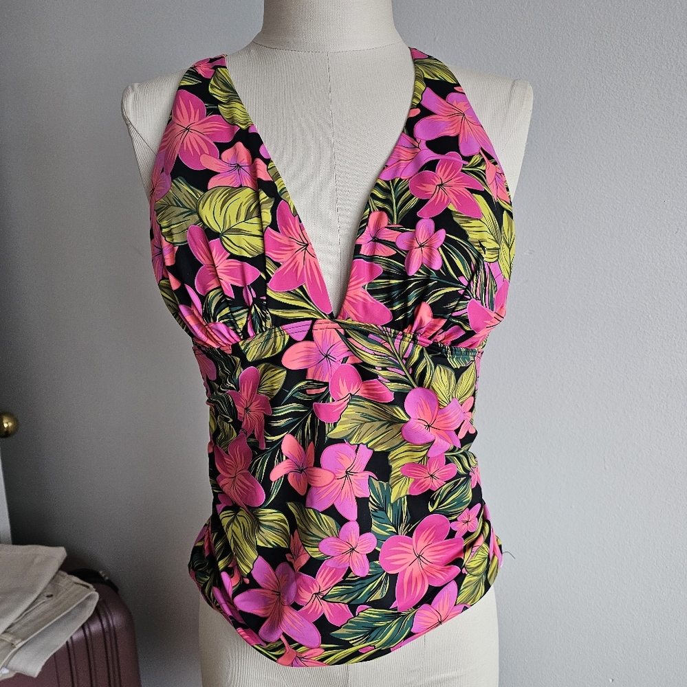 Floral tankini  - Pink and Green
